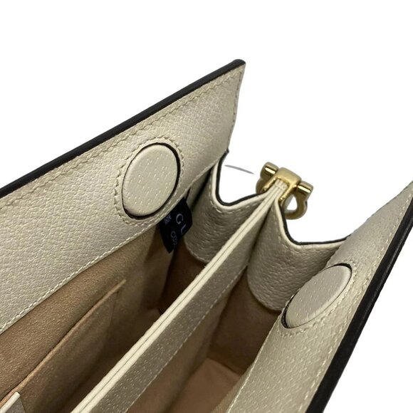 Auth GUCCI Ophidia/Flora 503877 Beige Ebony Cream PVC Leather Shoulder Bag - Picture 14 of 16